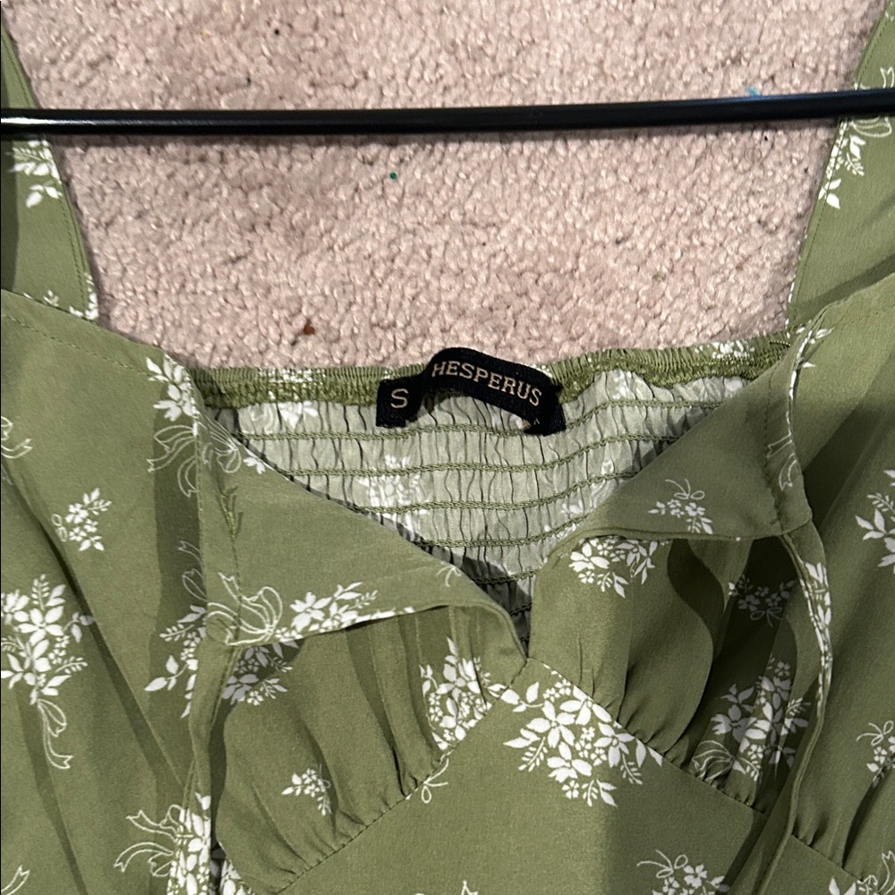 Chic Olive Floral Maxi Dress - Picture 11 of 15